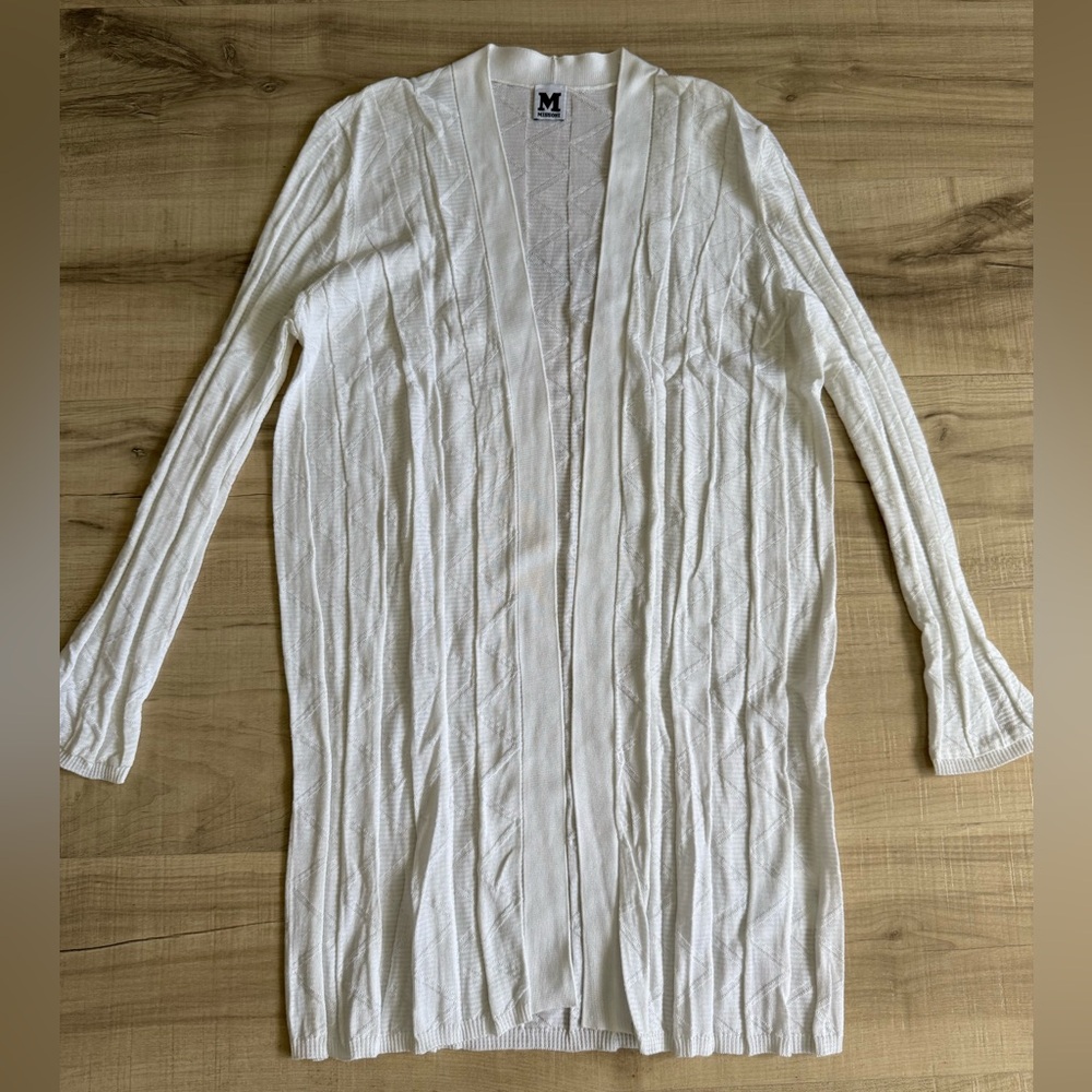 Missoni White Jacquard Knit Open Cardigan